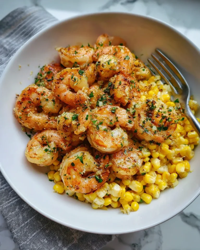 Photo of featured for Irresistible Garlic Butter Shrimp and Corn Skillet