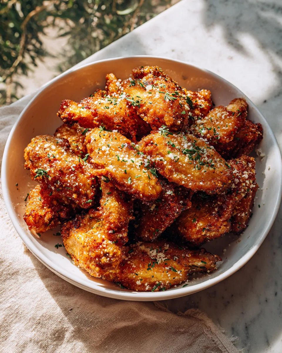 Photo of featured for Irresistible Garlic Parmesan Crispy Chicken Wings: A Flavor Explosion