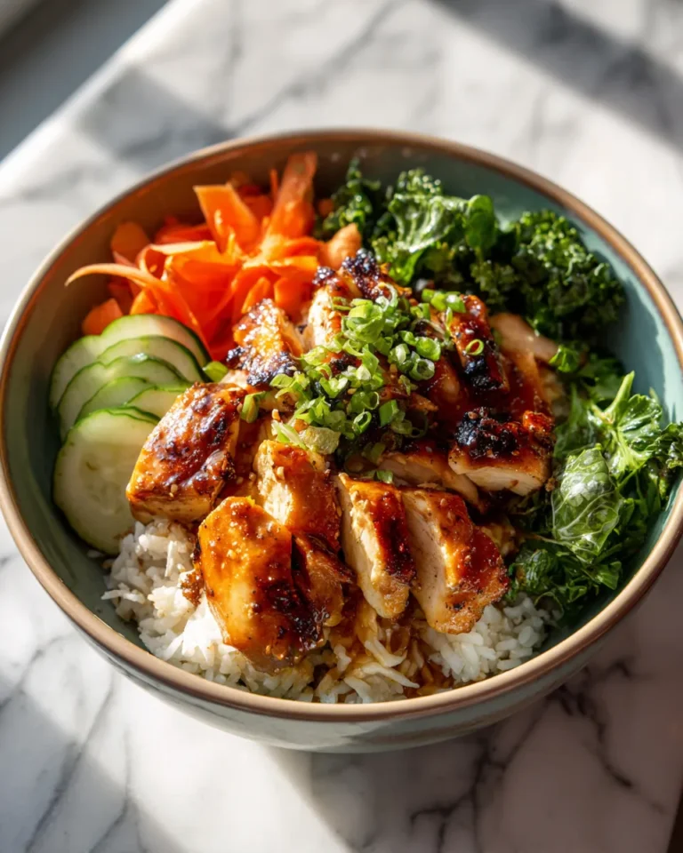 Photo of featured for Irresistible Honey Garlic Chicken Rice Bowl Recipe