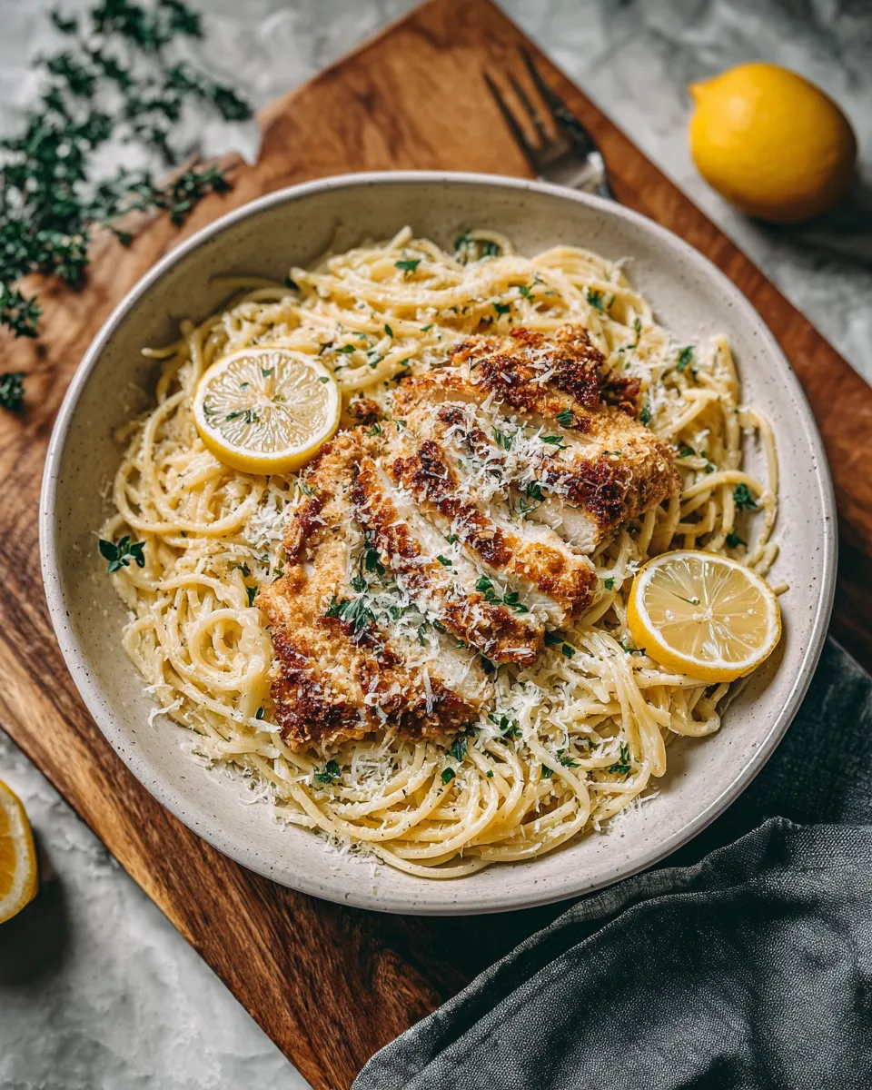 Photo of featured for Delicious Lemon Garlic Parmesan Chicken Pasta: A Flavor Explosion