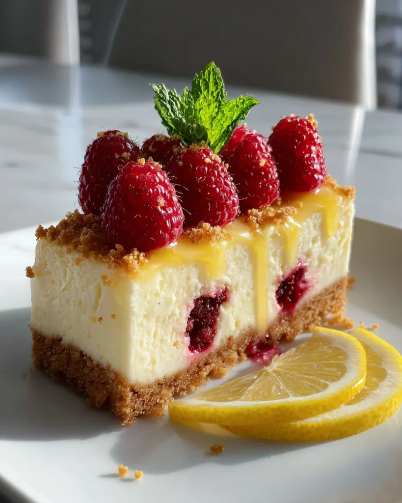 Photo of featured for Irresistible Lemon Raspberry Cheesecake Bars: A Sweet and Tangy Delight