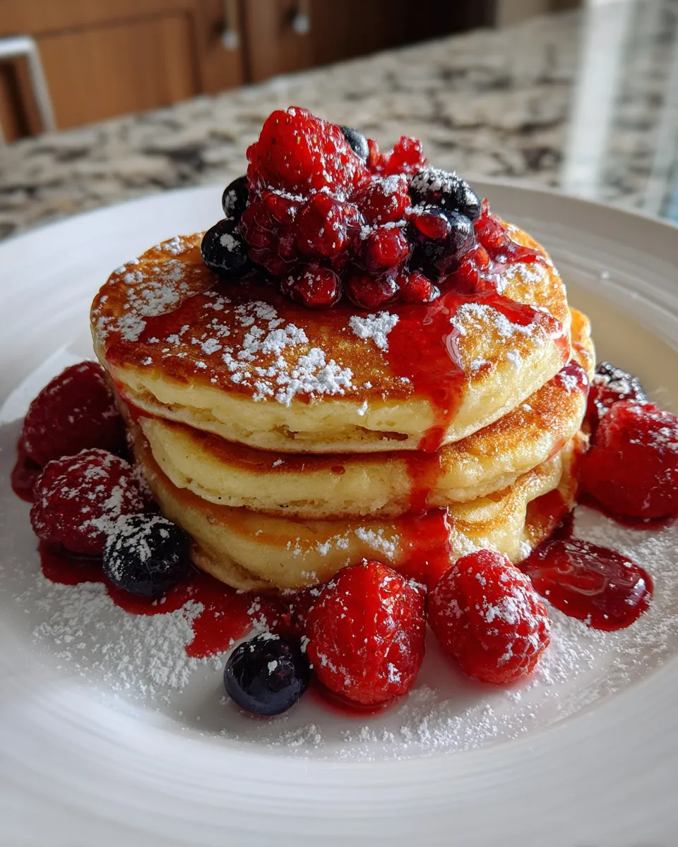 Photo of featured for Delicious Lemon Ricotta Pancakes: Berry Syrup Bliss