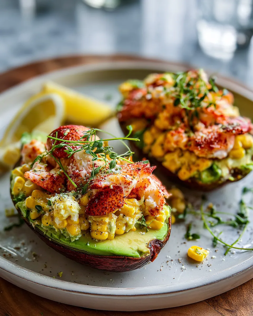 Photo of featured for Deliciously Decadent Lobster and Corn Stuffed Avocados