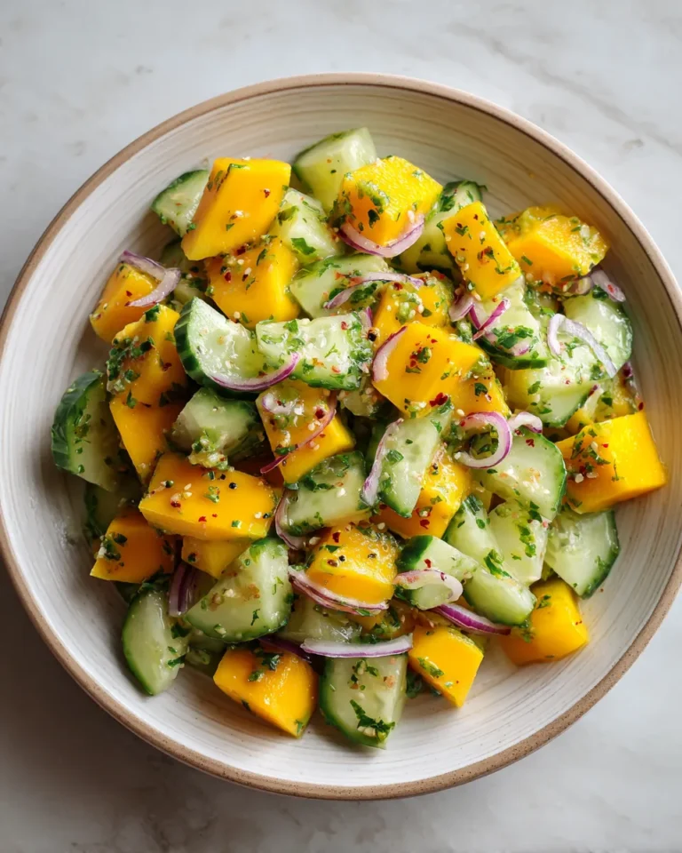Photo of featured for Refreshing Mango Cucumber Salad: A Burst of Summer in Every Bite