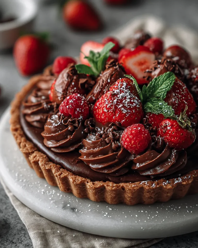Photo of featured for Indulgent No-Bake Nutella Chocolate Tart: A Decadent Delight
