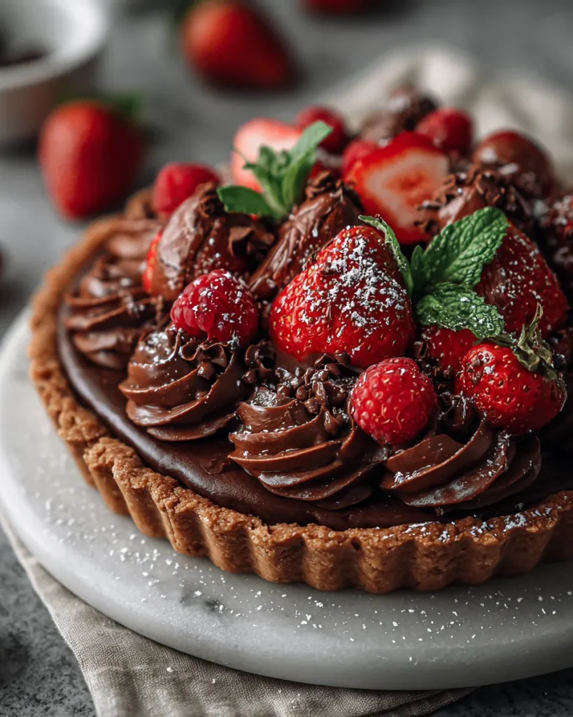 Photo of featured for Indulgent No-Bake Nutella Chocolate Tart: A Decadent Delight