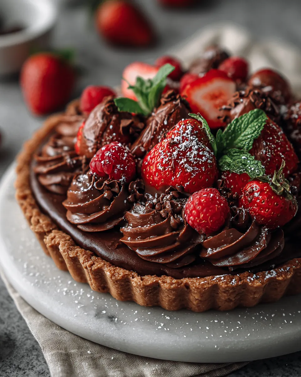 Photo of featured for Indulgent No-Bake Nutella Chocolate Tart: A Decadent Delight