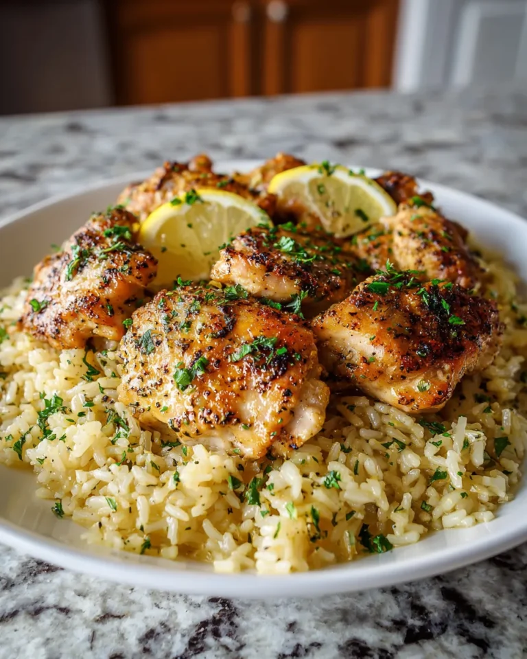 Photo of featured for Easy One-Pan Lemon Garlic Chicken and Rice: A Flavorful Delight