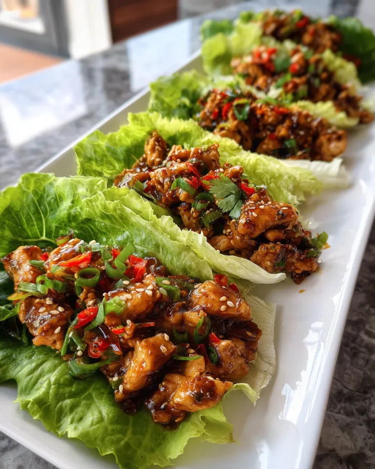 Photo of featured for Sesame Ginger Chicken Lettuce Wraps: Irresistibly Flavorful Delight