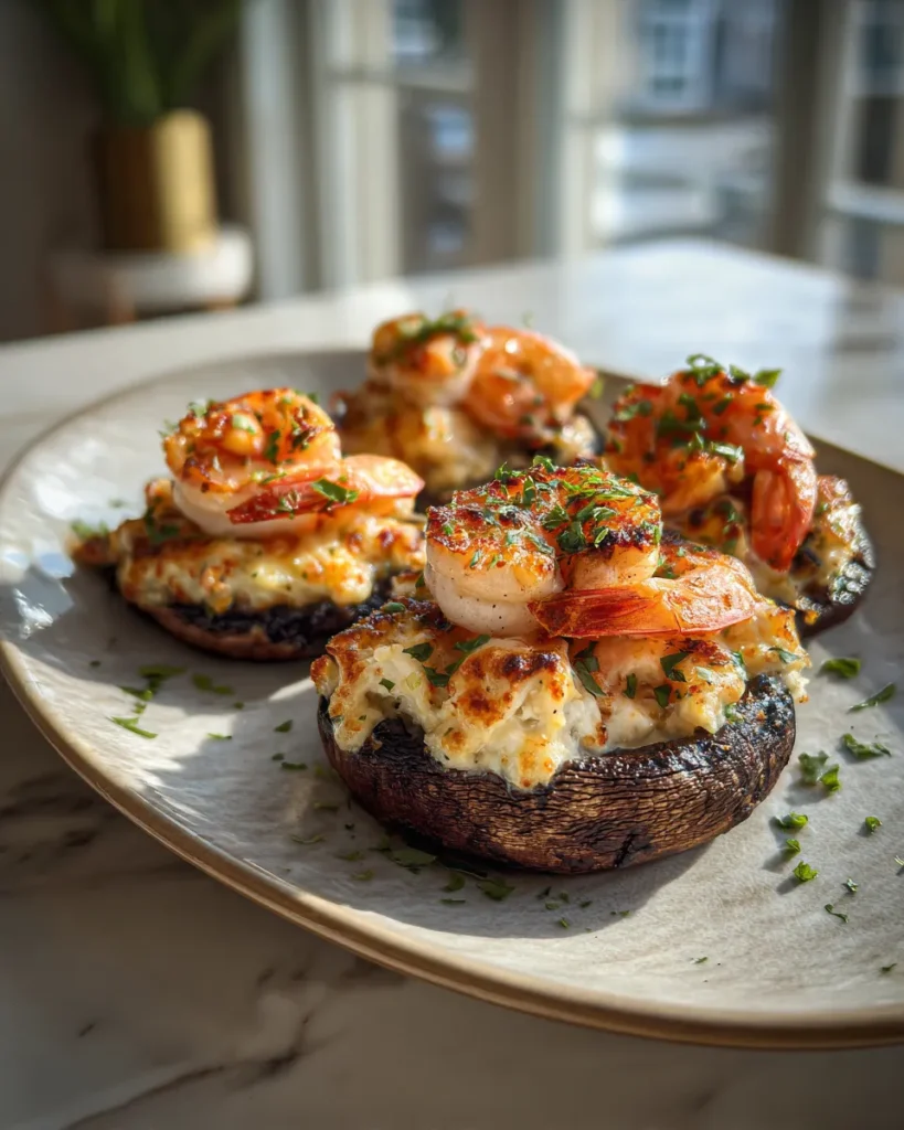 Photo of featured for Indulgent Shrimp and Crab Stuffed Portobello Mushrooms: A Decadent Delight