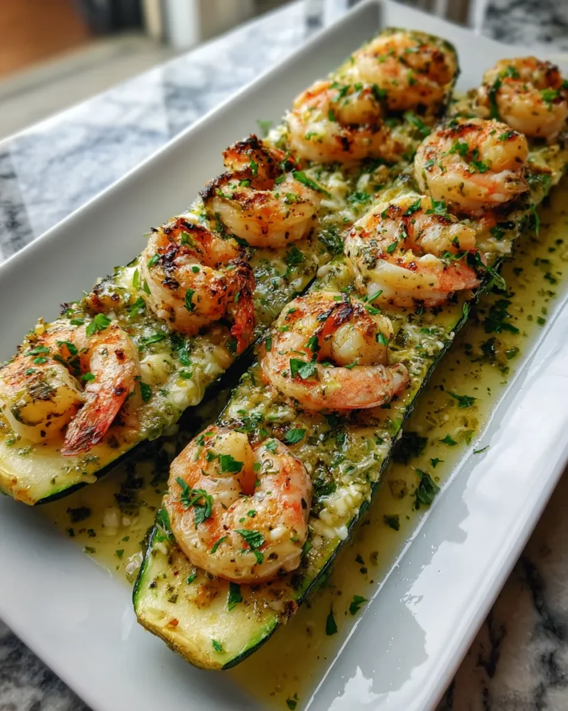 Photo of featured for Delicious Shrimp Scampi Zucchini Boats: A Flavorful Twist on a Classic Dish