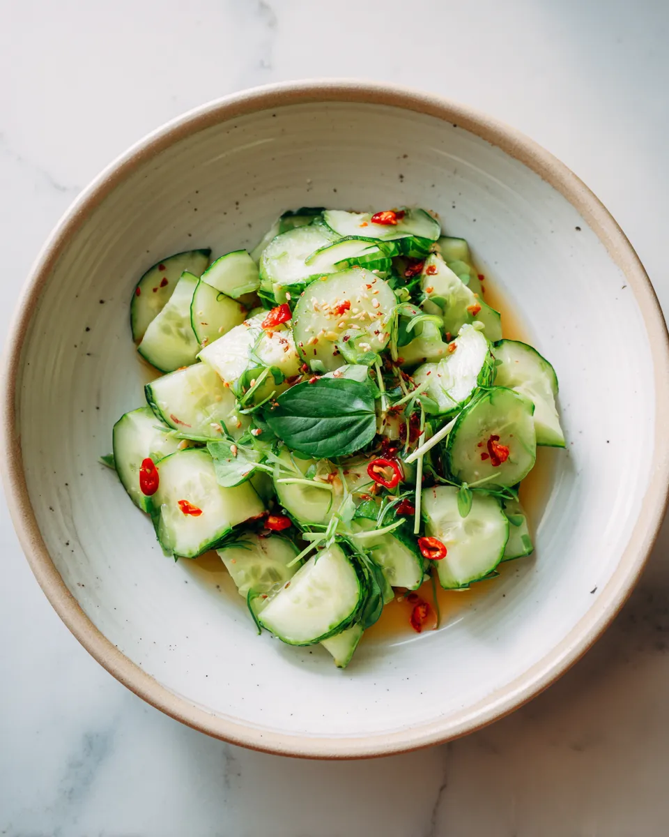 Photo of featured for Deliciously Crunchy: Asian Cucumber Salad Recipe