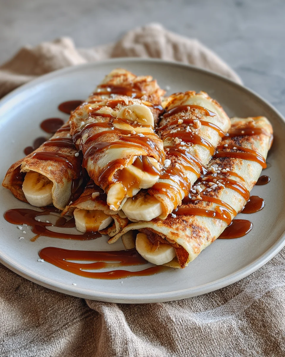 Banana Caramel Stuffed Crepes