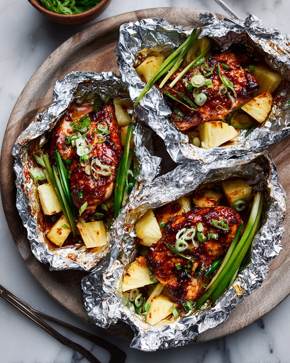 BBQ Pineapple Chicken Foil Packets