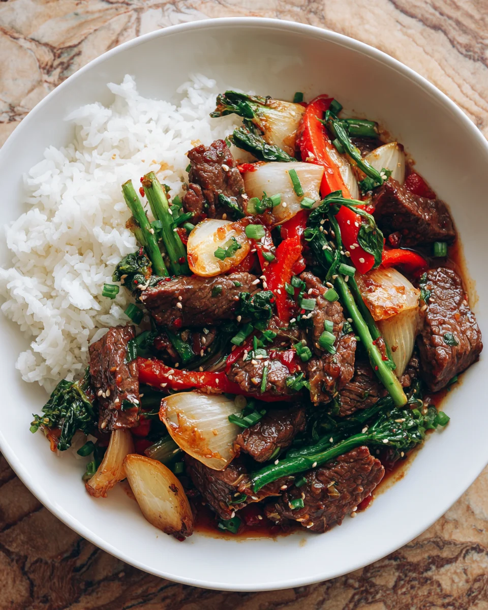 Beef Stir Fry with Garlic Ginger Sauce