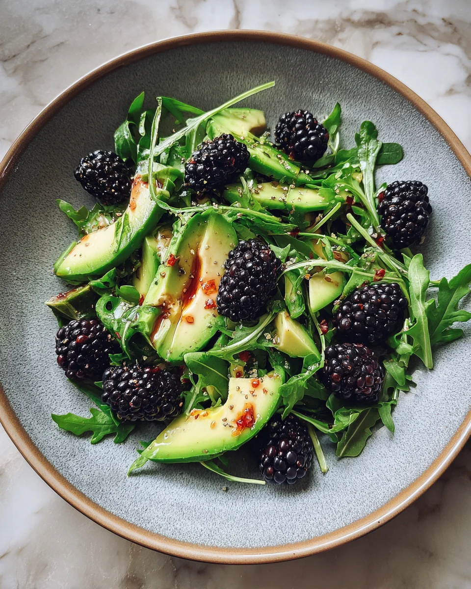 Blackberry Avocado Arugula Salad
