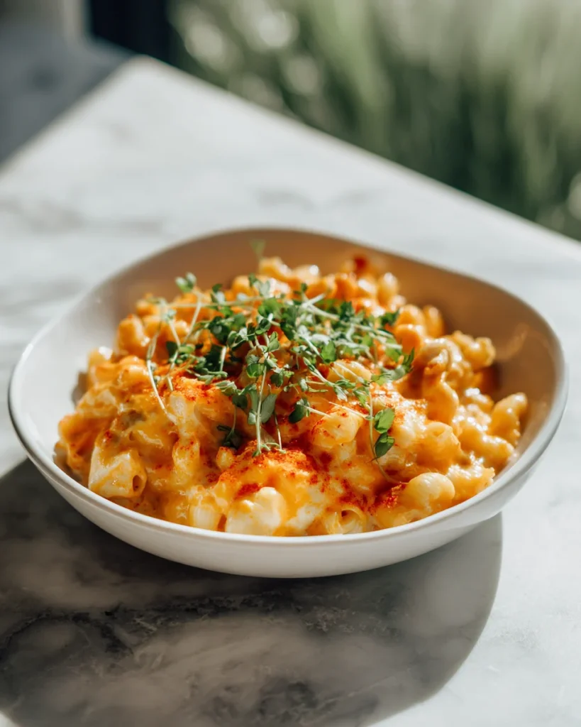 Buffalo Chicken Mac and Cheese Bake