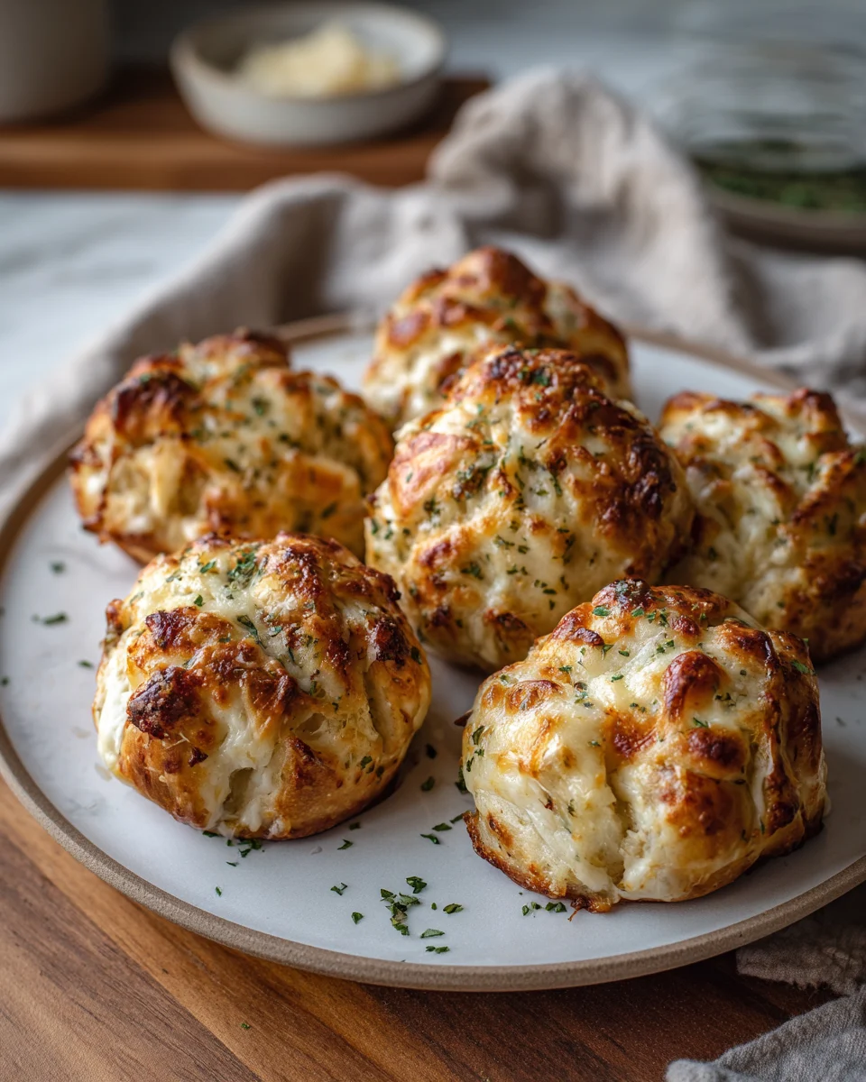 Cheesy Stuffed Garlic Knot Bombs