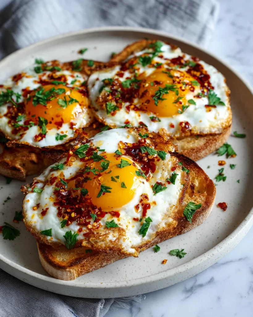Chili Crisp Fried Eggs on Toast