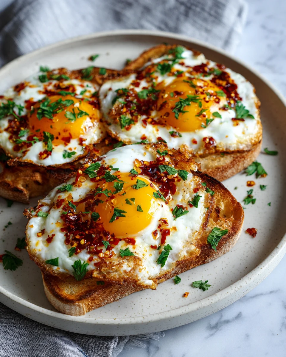 Chili Crisp Fried Eggs on Toast