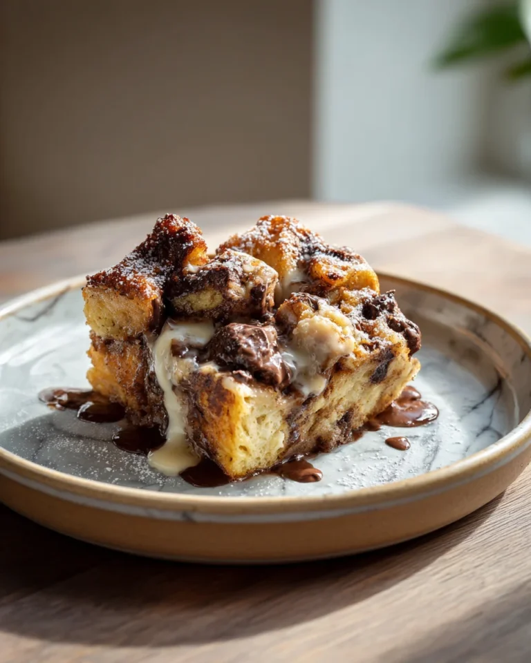 Chocolate Croissant Bread Pudding