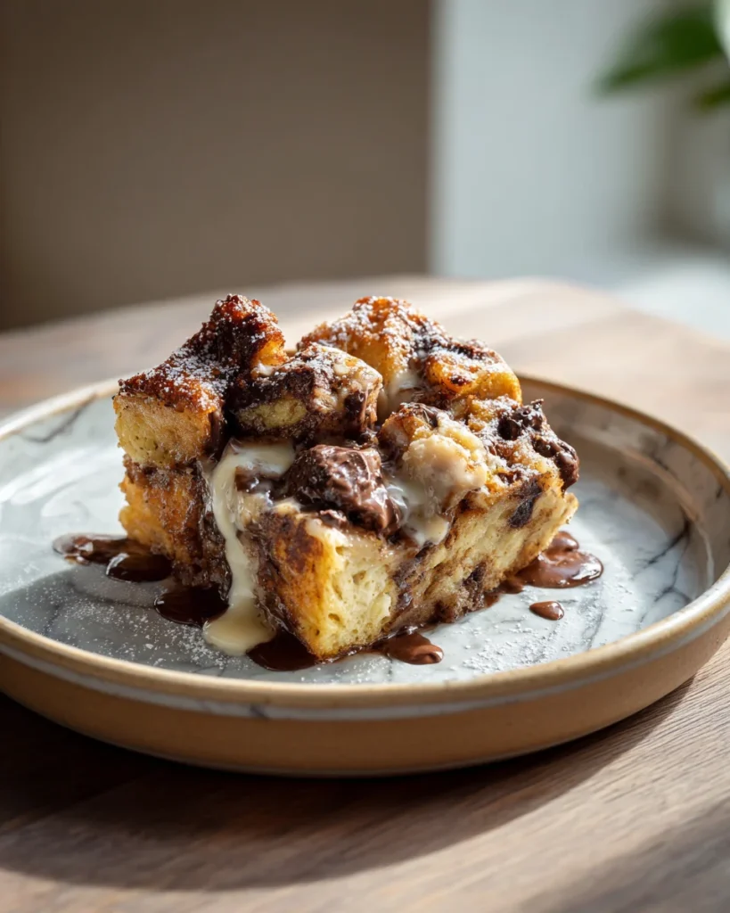 Chocolate Croissant Bread Pudding