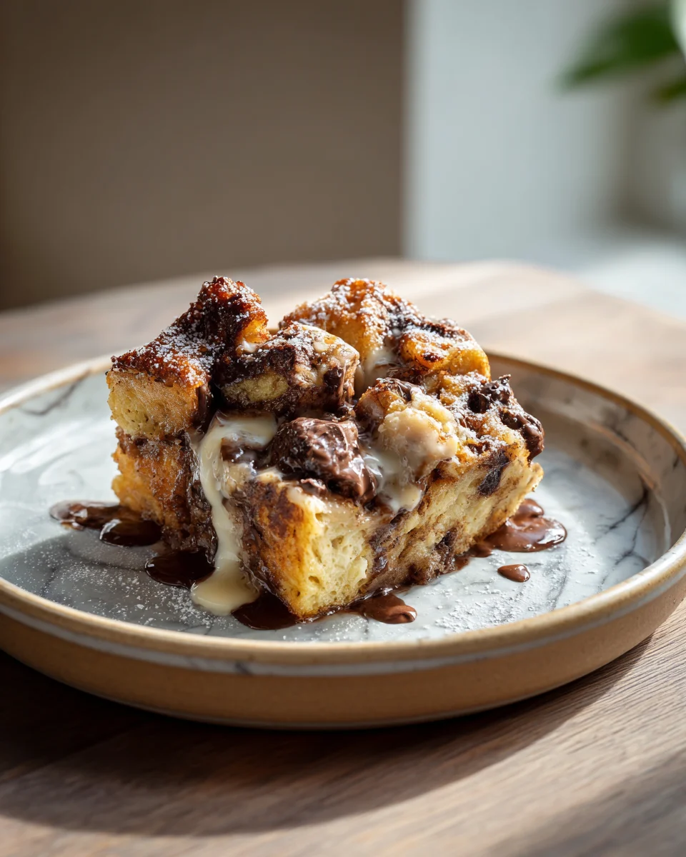 Chocolate Croissant Bread Pudding