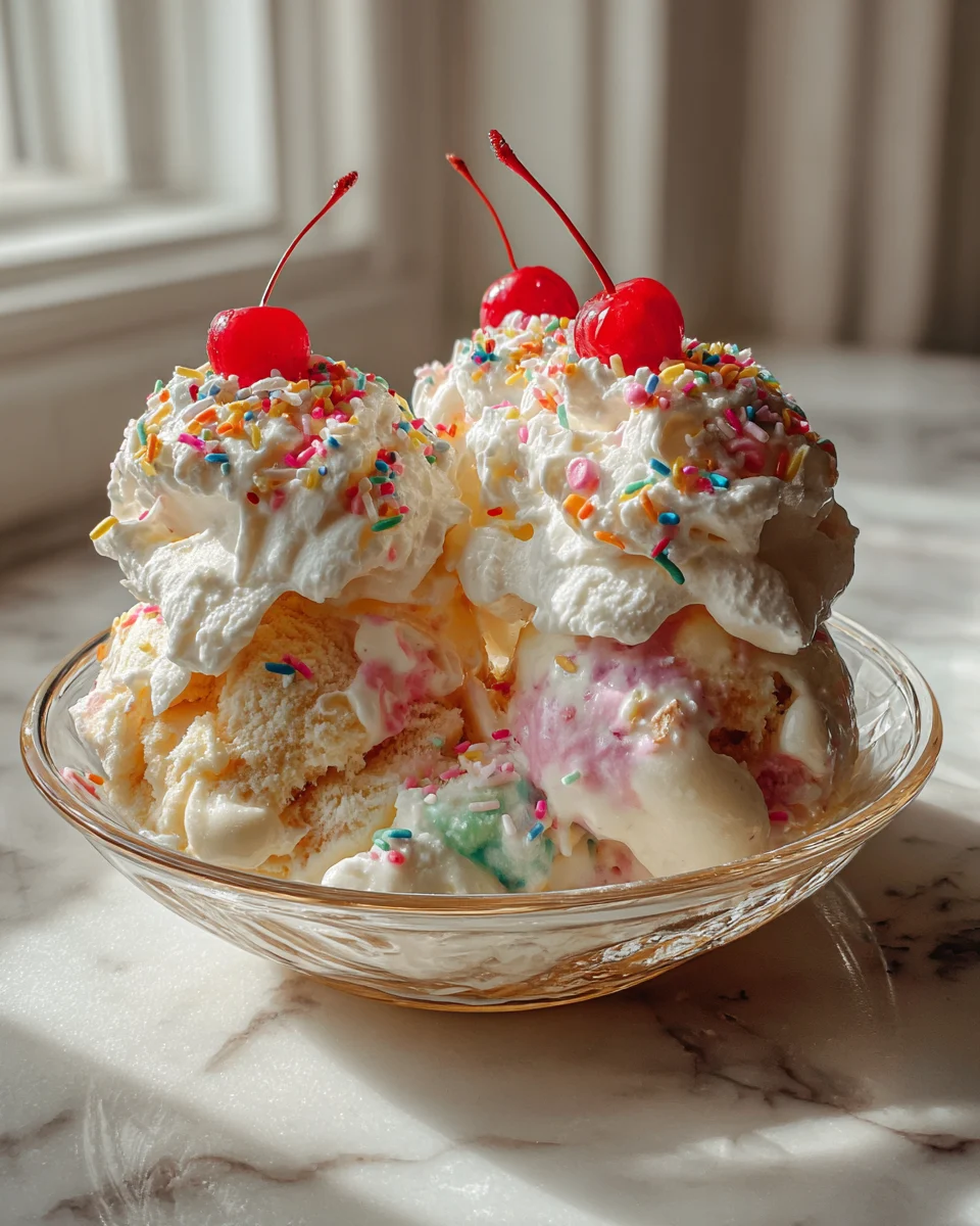 Cotton Candy Ice Cream Sundae