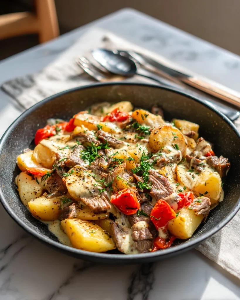 Creamy Meat and Potato Skillet