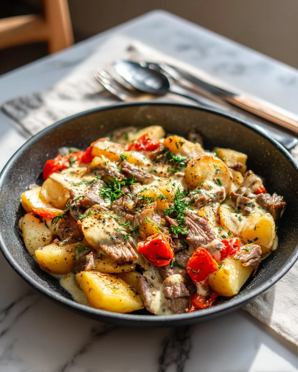 Creamy Meat and Potato Skillet