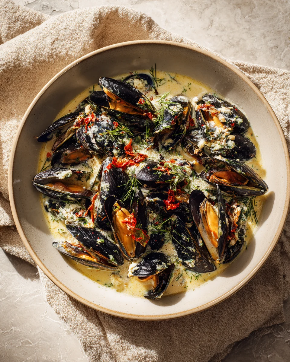 Creamy Tuscan Garlic Mussels