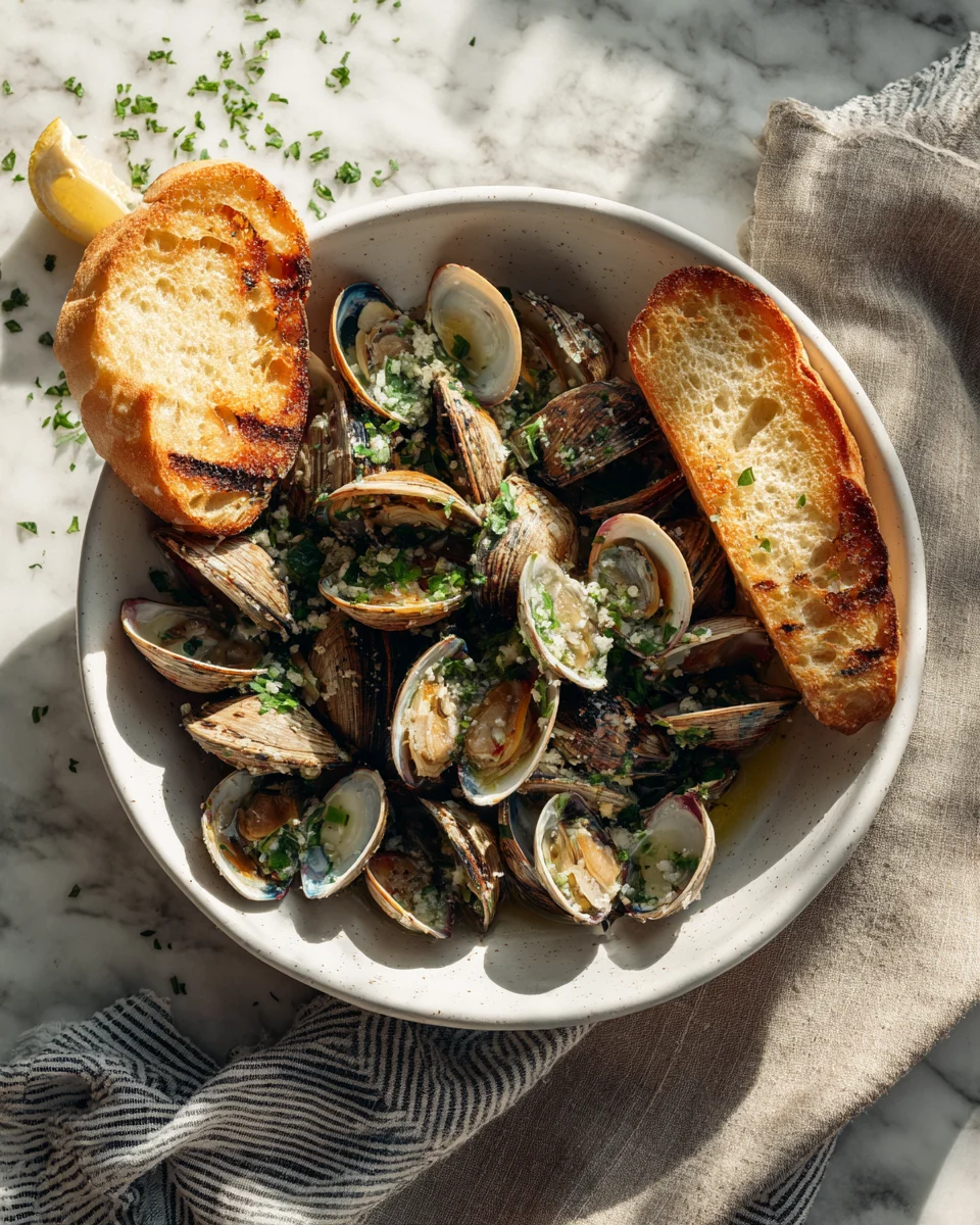 Garlic Butter Clams with Bread: A Delightful Seafood Experience