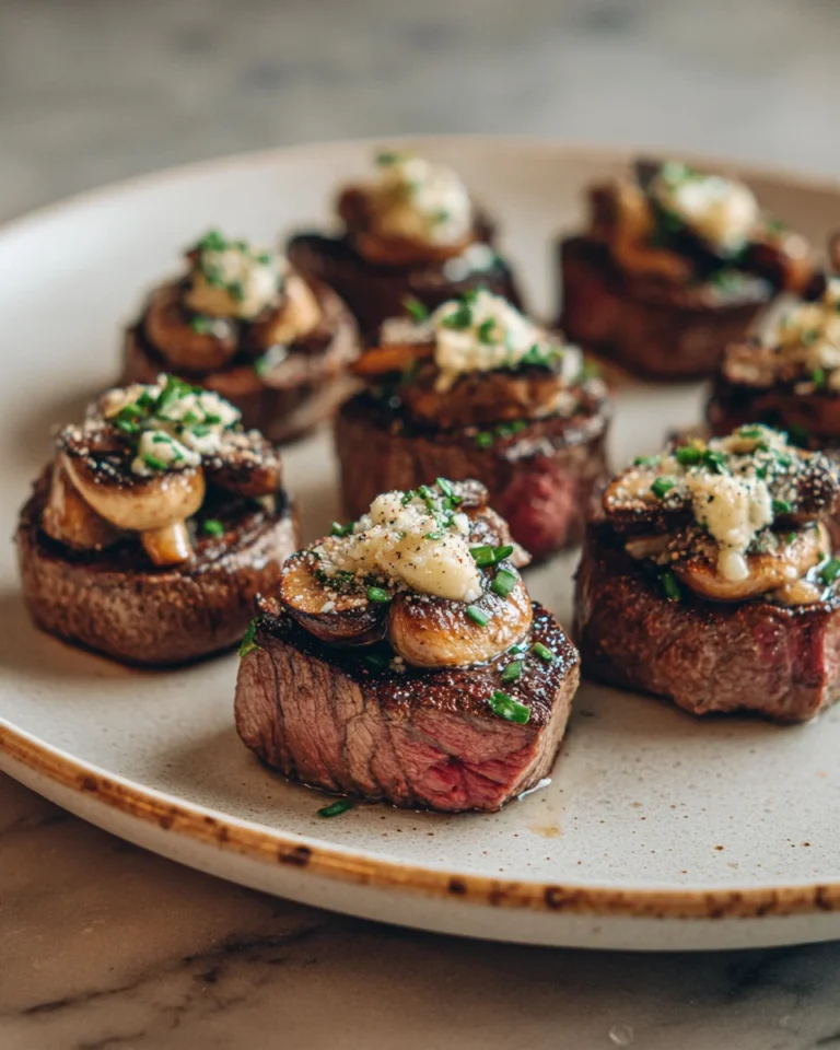 Garlic Butter Steak and Mushroom Bites
