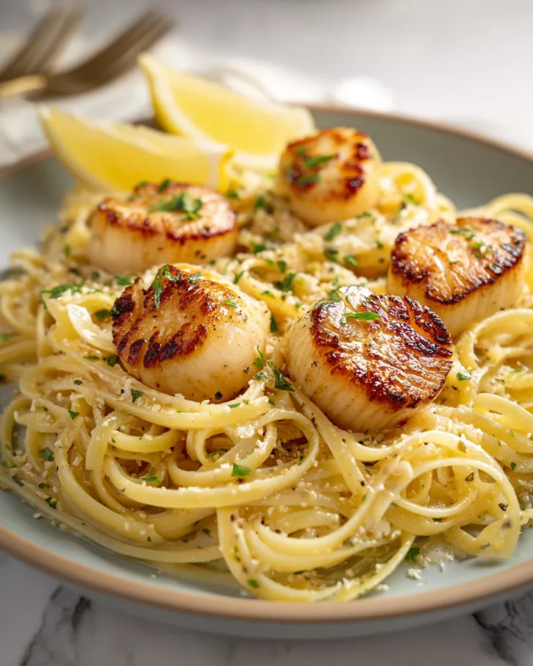 Garlic Lemon Butter Scallop Linguine