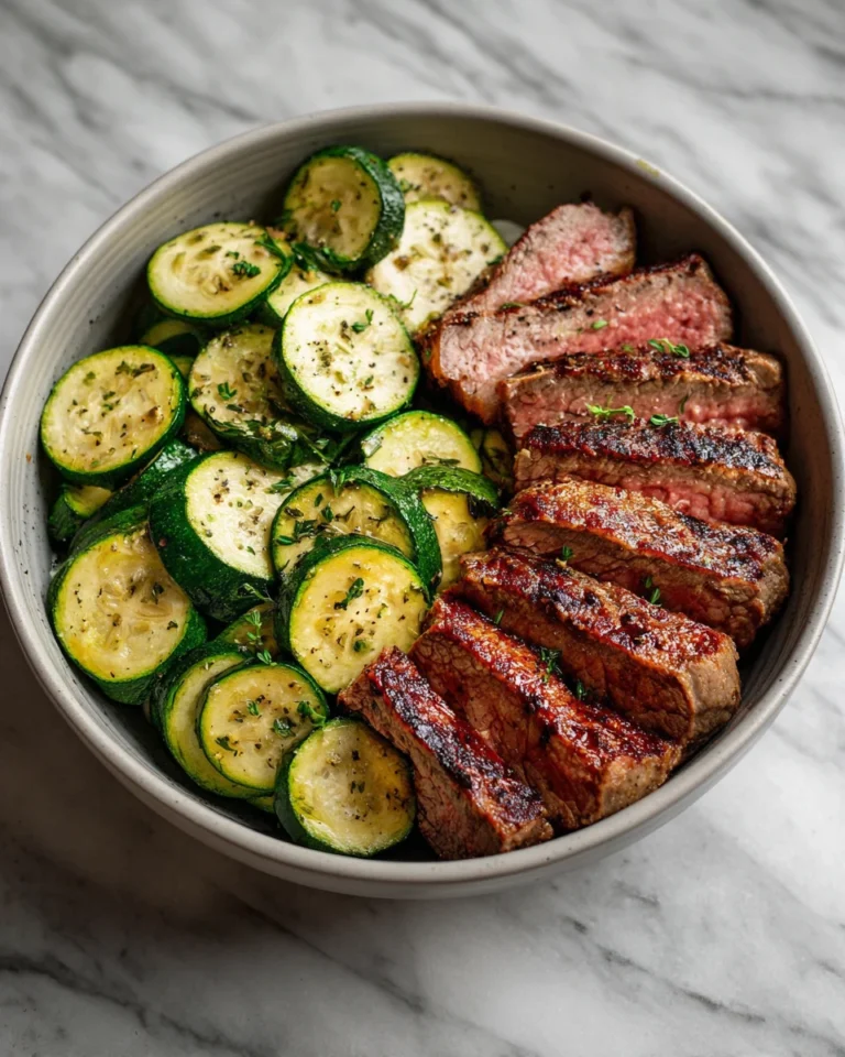 Grilled Steak Bowl with Zucchini