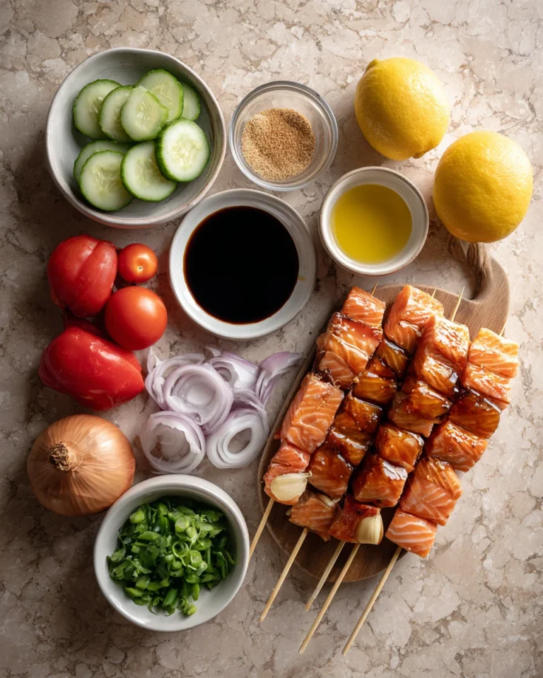 Honey Soy Glazed Salmon Skewers