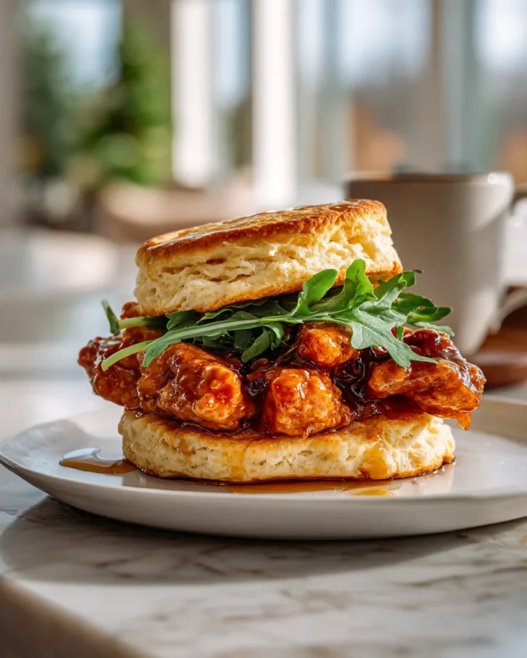Hot Honey Chicken Biscuit Sandwich