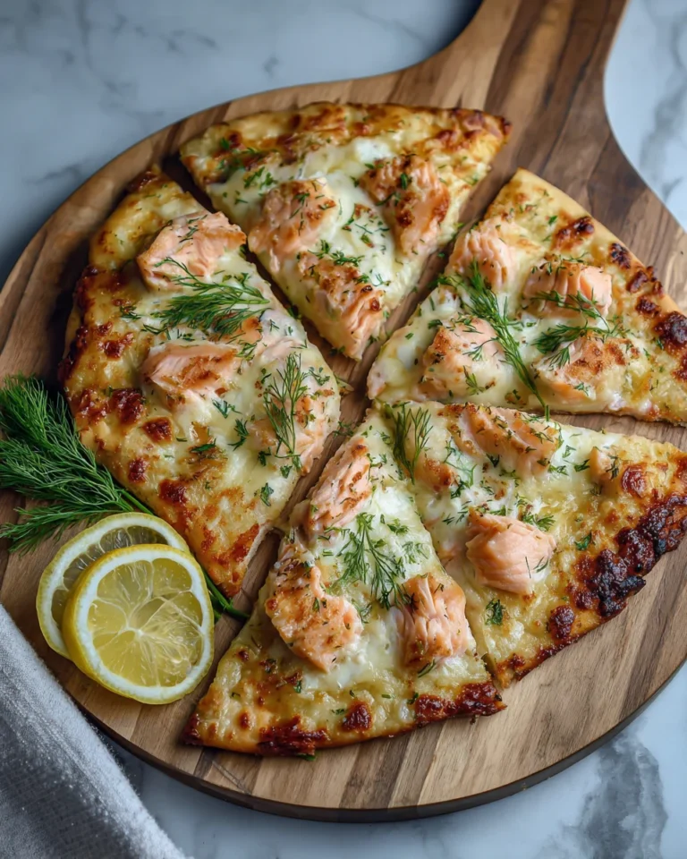 Lemon Dill Salmon Flatbread
