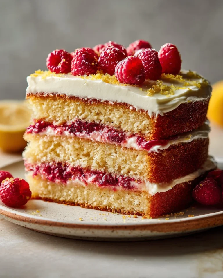 Lemon Raspberry Layer Cake