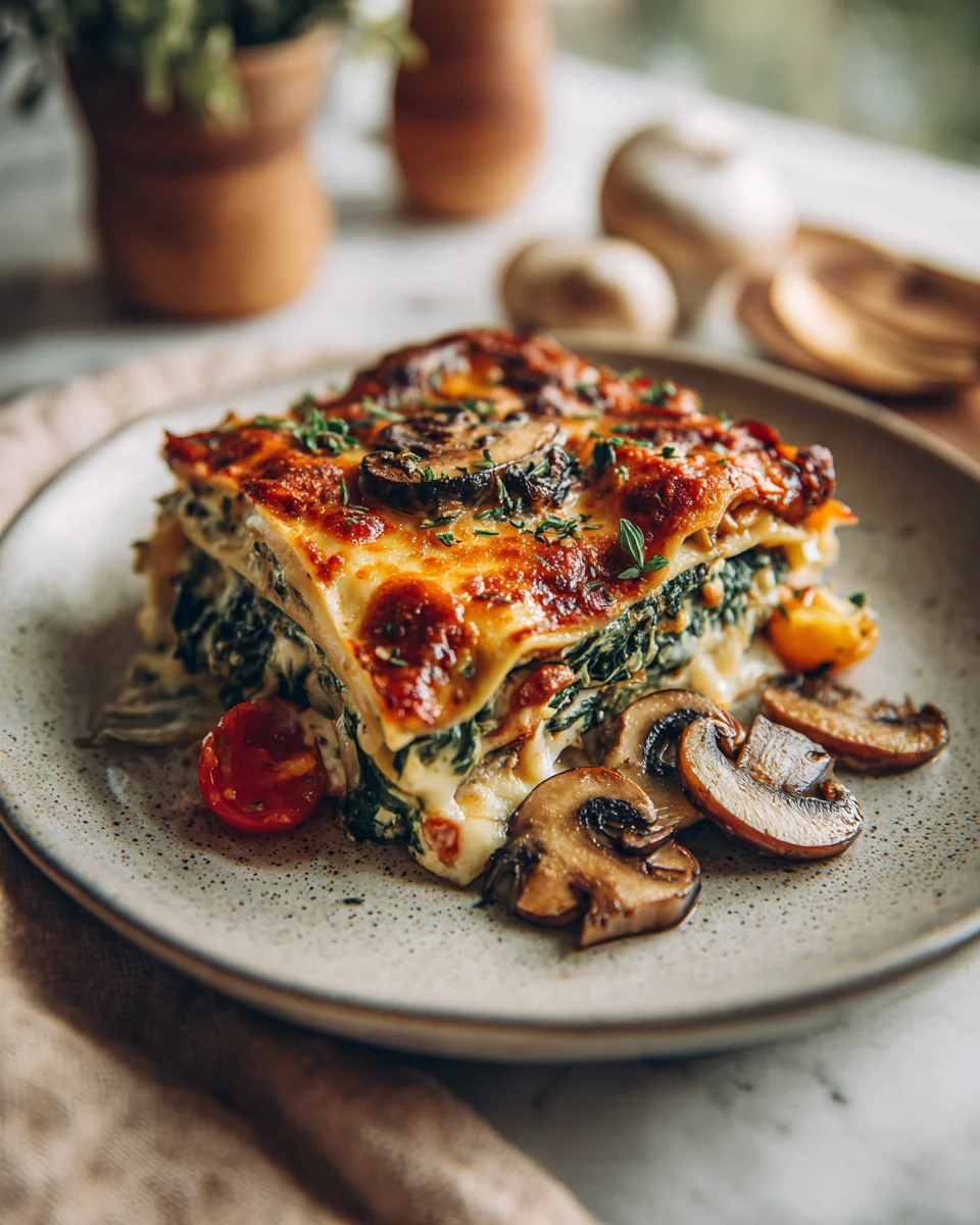 Mushroom Spinach Lasagna