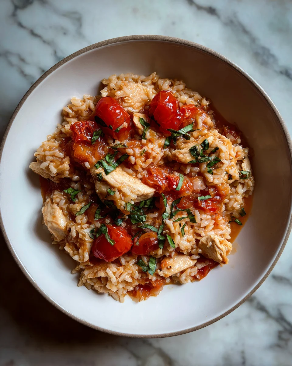 One-Pot Tomato Basil Chicken Rice