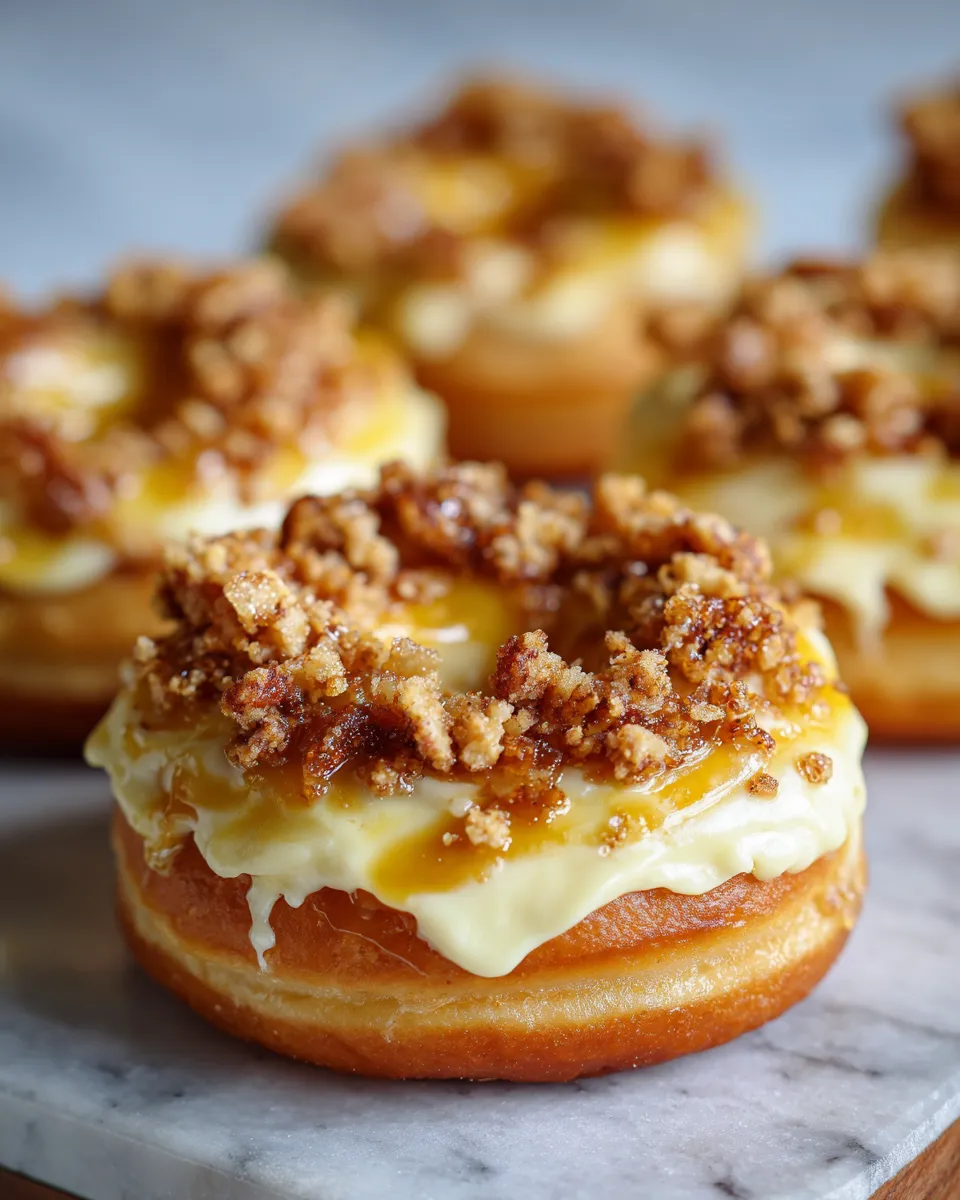 Photo of featured for Indulgent Peach Cobbler Cheesecake Donuts: A Decadent Delight