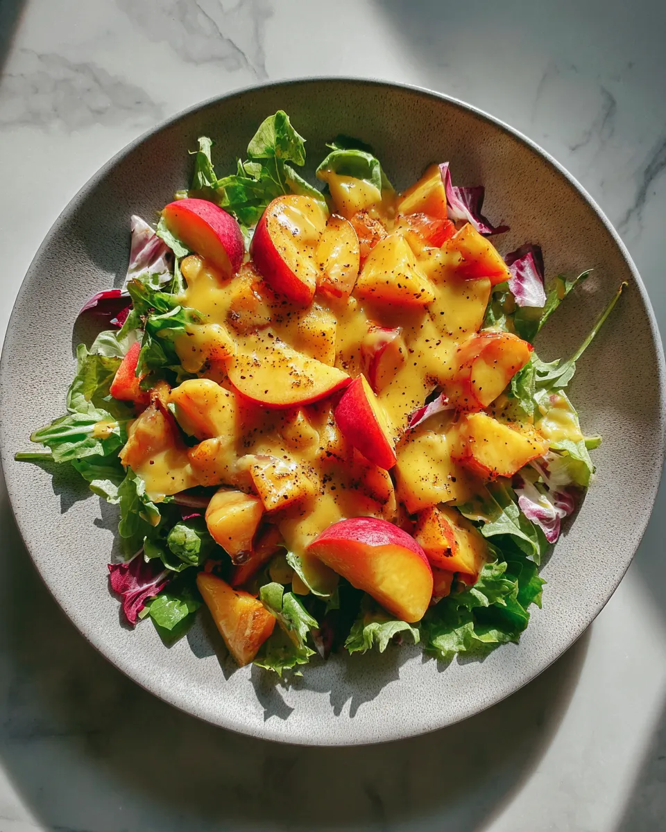 Photo of featured for Deliciously Sweet Peach Honey Dijon Vinaigrette: A Must-Try Dressing Recipe