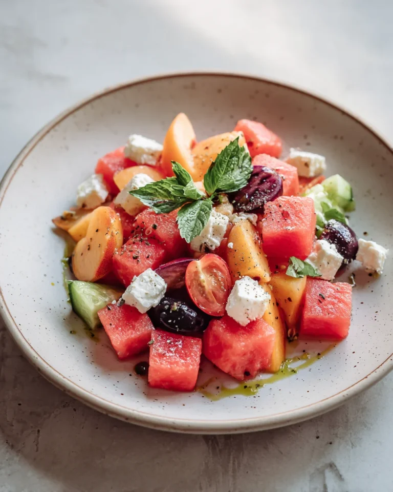 Refreshing Peach Watermelon Salad Recipe Perfect for Summer