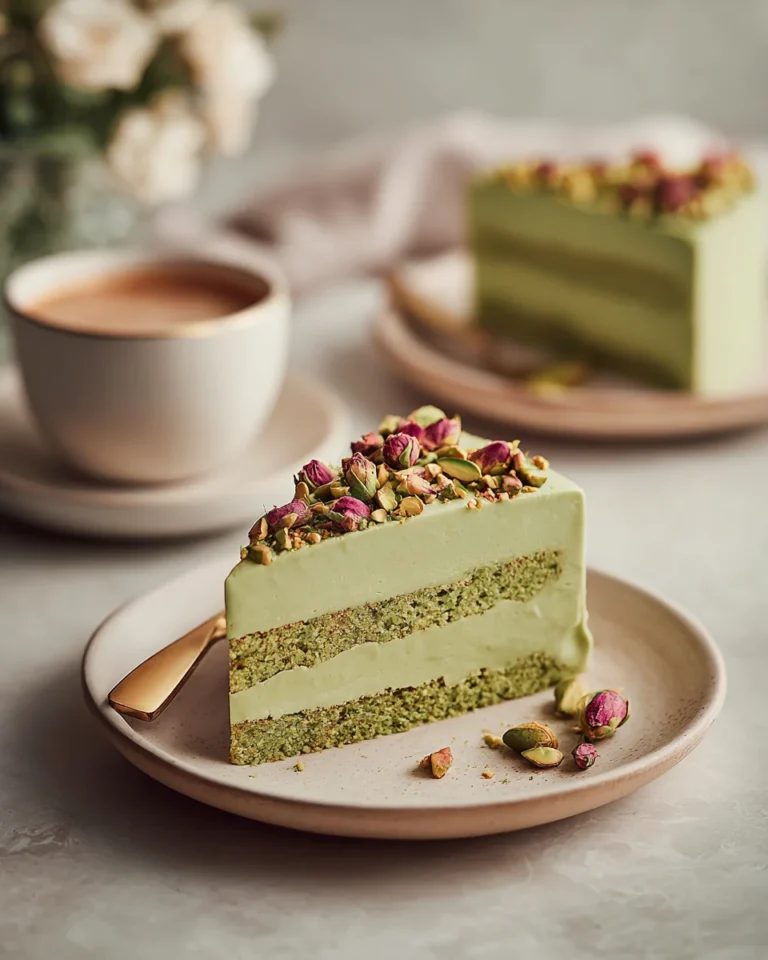 Pistachio Rose Milk Cake Recipe