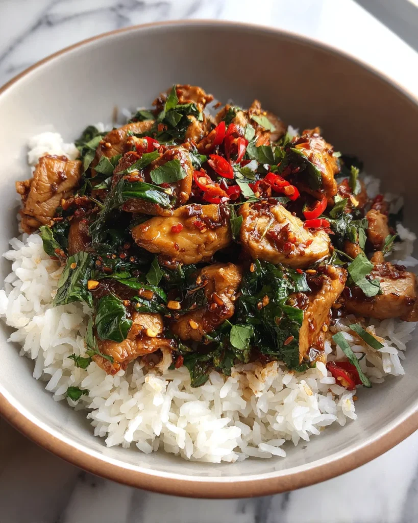Spicy Thai Basil Chicken Rice: An Aromatic Delight