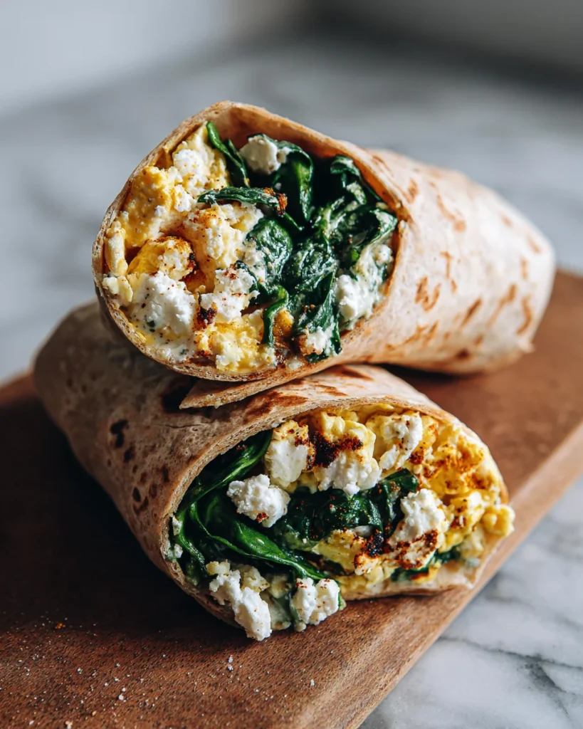 Spinach Feta Breakfast Wrap