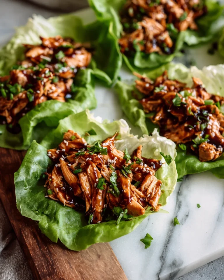 Sticky Teriyaki Chicken Lettuce Wraps