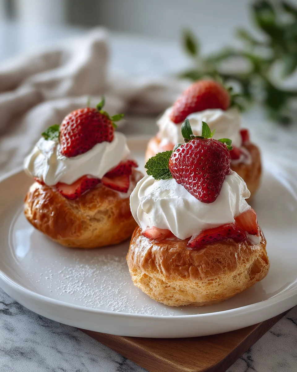 Strawberry Cream Puff Dessert Cups
