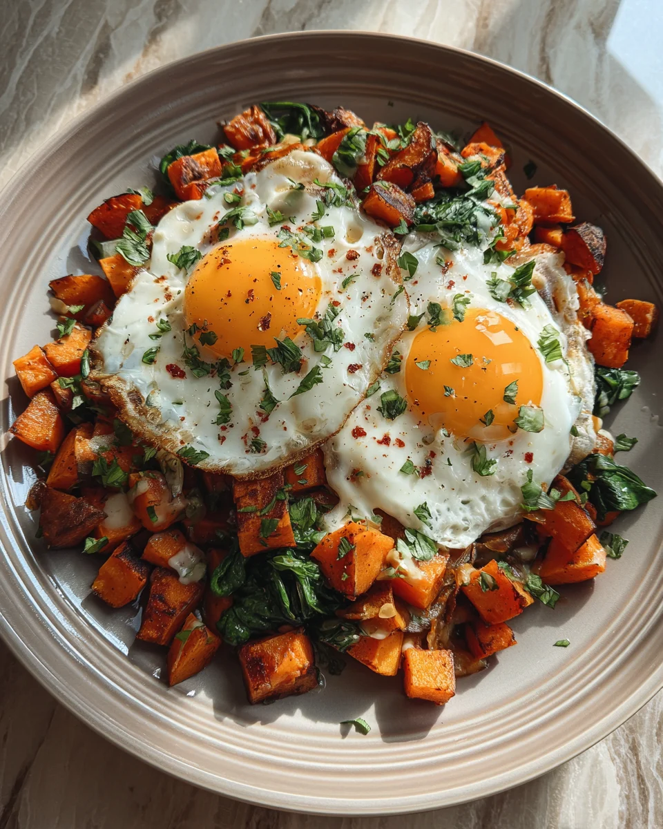 Sweet Potato Breakfast Hash with Eggs